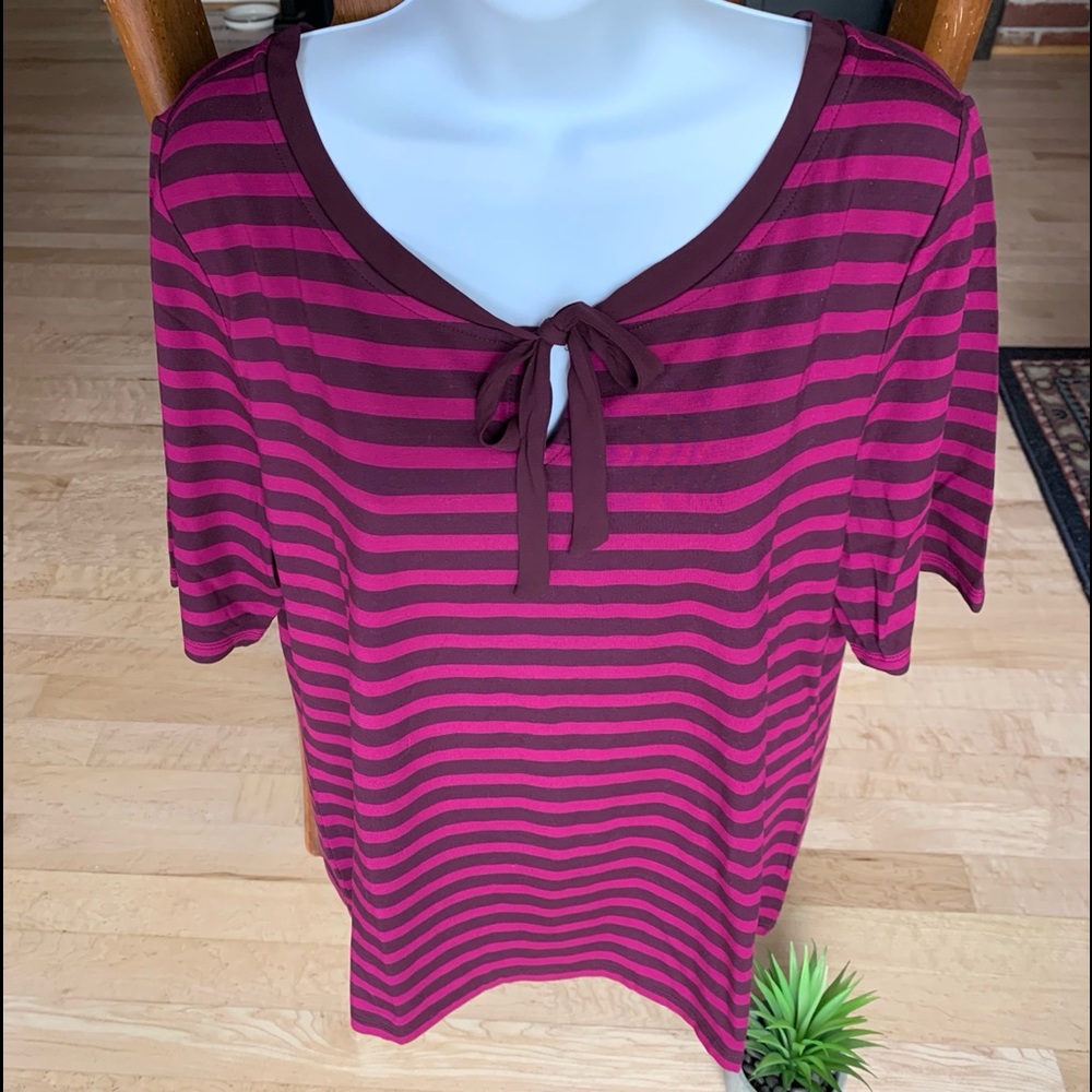 Striped Talbots bow tie T-shirt. NWT!